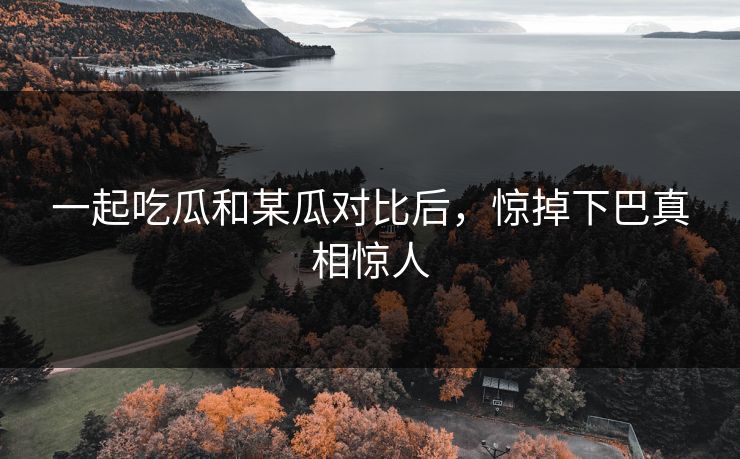 一起吃瓜和某瓜对比后，惊掉下巴真相惊人