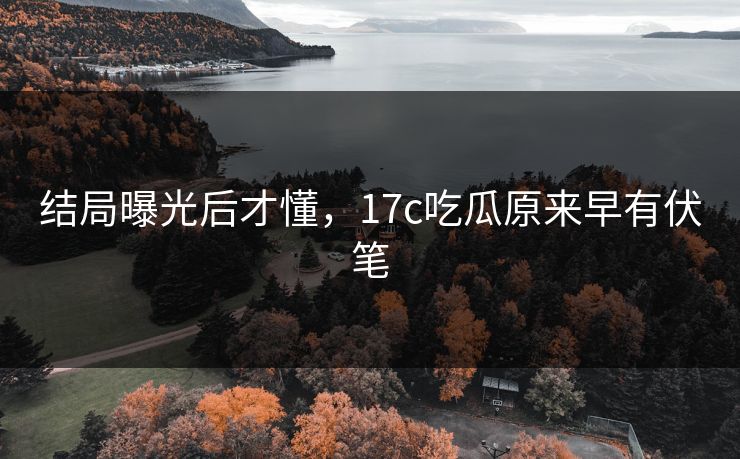 结局曝光后才懂，17c吃瓜原来早有伏笔
