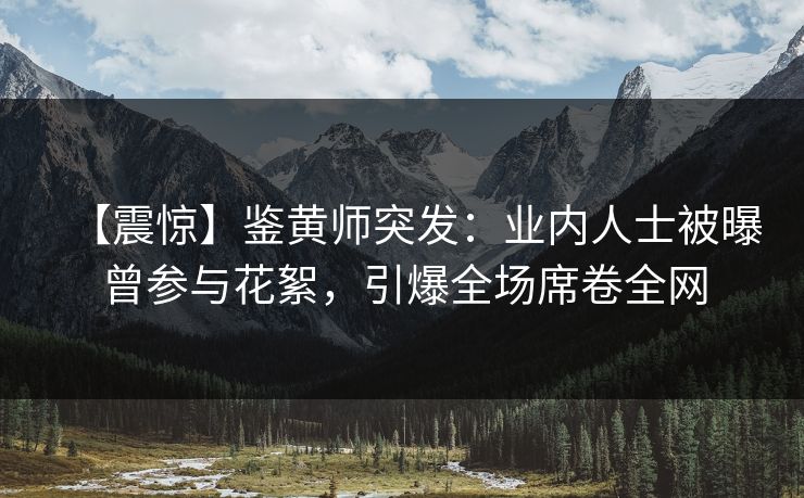 【震惊】鉴黄师突发：业内人士被曝曾参与花絮，引爆全场席卷全网