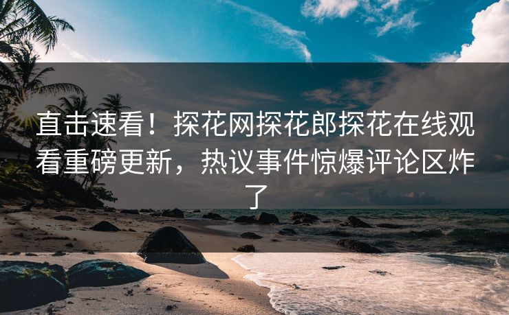 直击速看！探花网探花郎探花在线观看重磅更新，热议事件惊爆评论区炸了